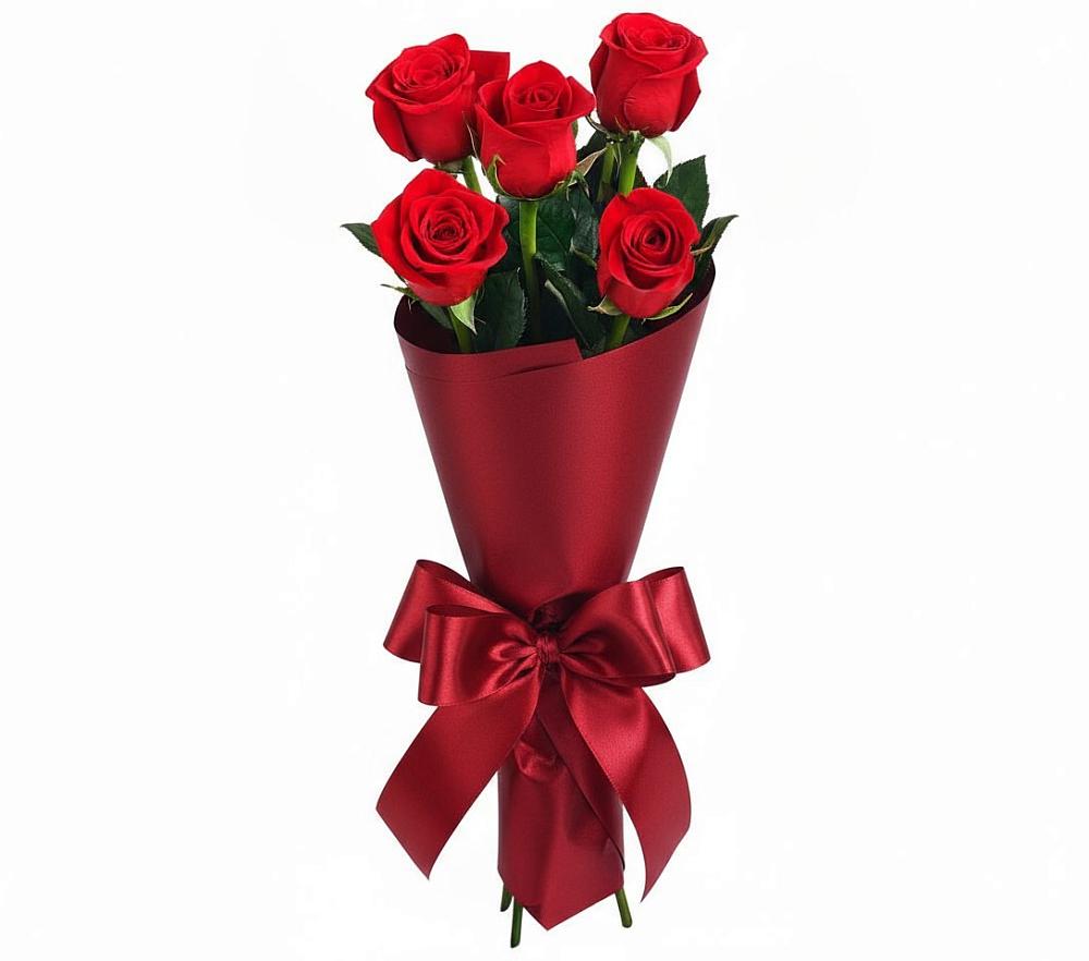 Букет 5 Красных роз Эдлесс Лав в Вадинске