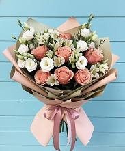 Букет цветов из:  Розы, Альстромерии и Лизиантусы в Вадинске