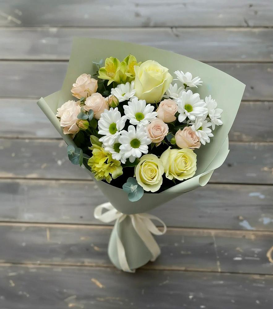 Букет цветов из: Альстромерии, Розы и Хризантемы в Вадинске