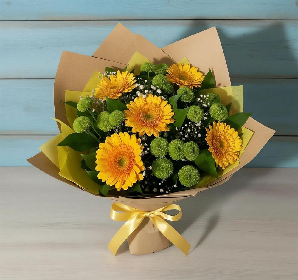 Букет цветов из: Герберы и Хризантемы в Вадинске