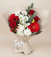 Букет цветов из:  Розы, Хризантемы, Герберы и Лилии #REPLACE_PRED# Вадинске