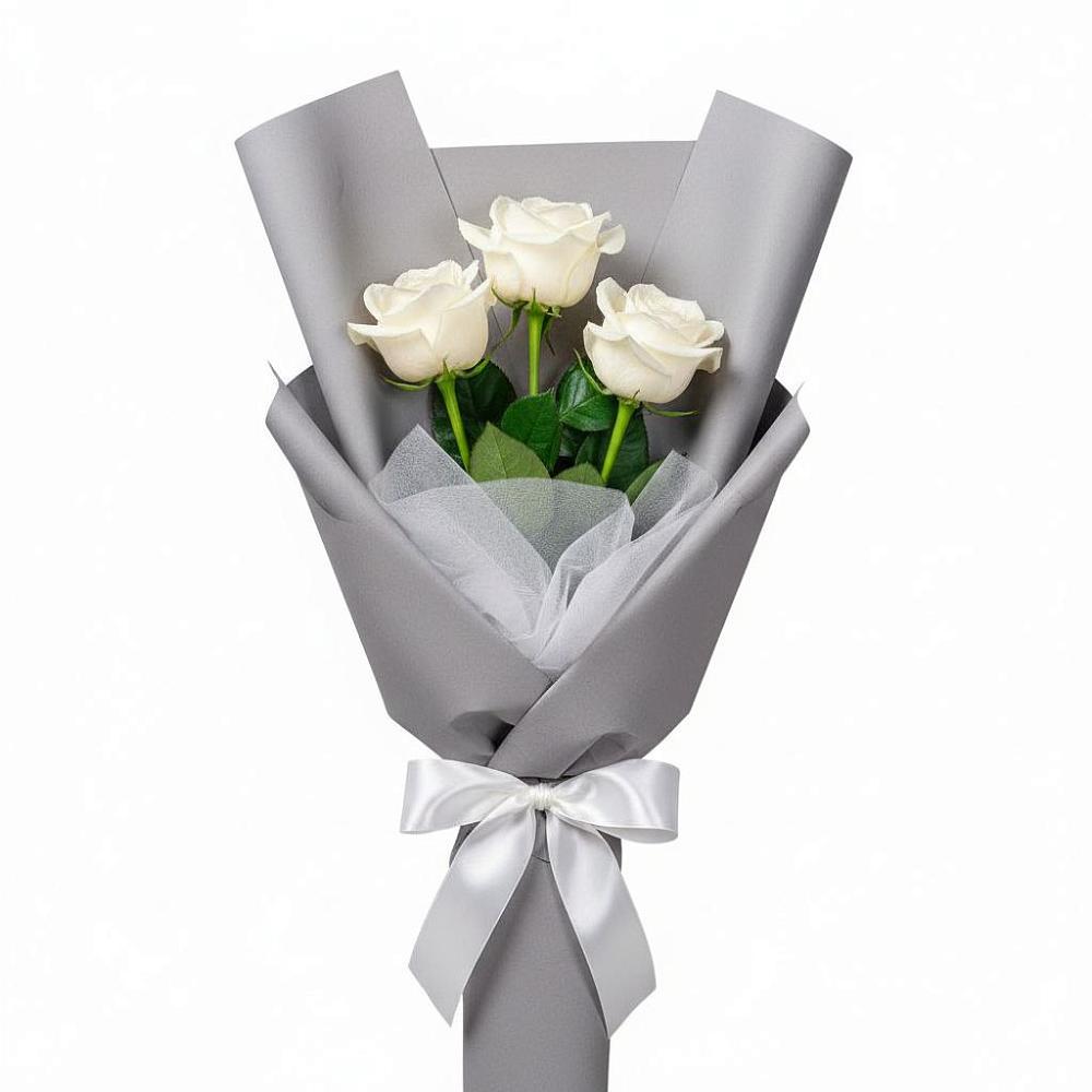 Букет 3 белые розы в Вадинске